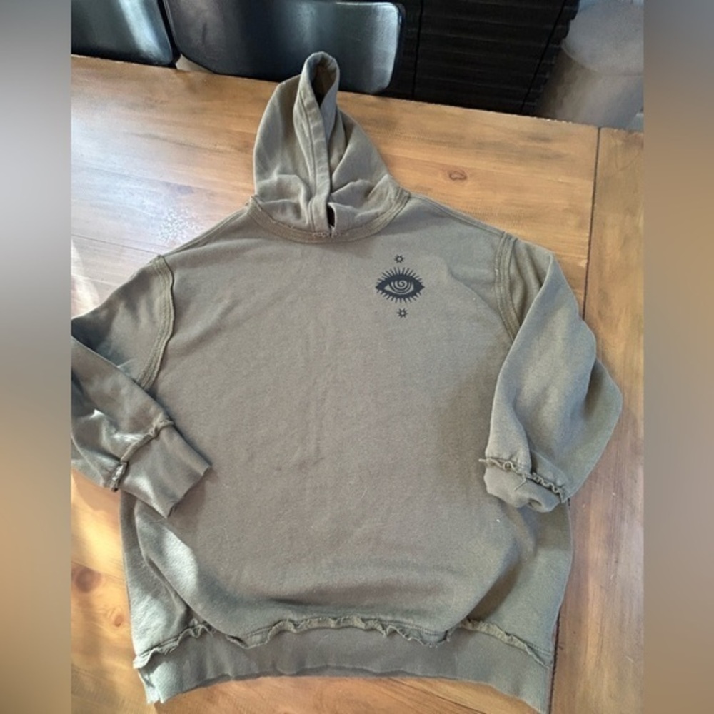 Urban Outfitters Olive Green Hoodie with Eye Graphic